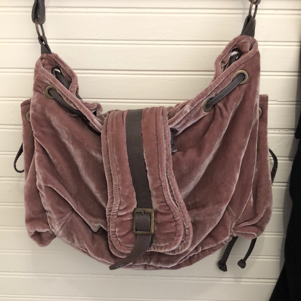 Brownish mauve velvet purse